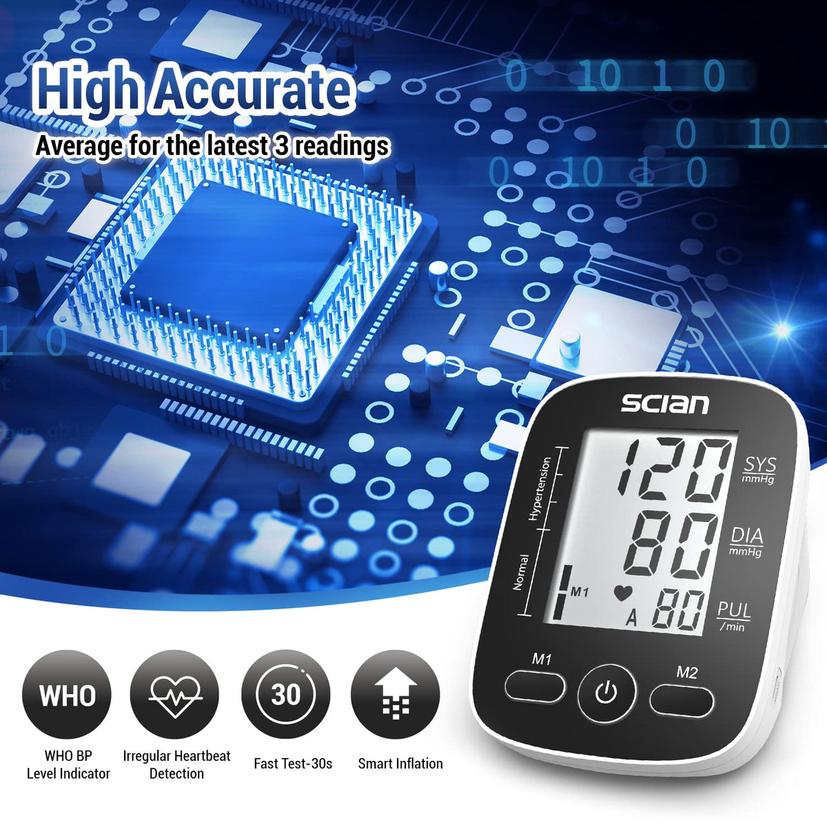 Automatic Upper Arm Blood Pressure Monitor with Large Cuff O676816