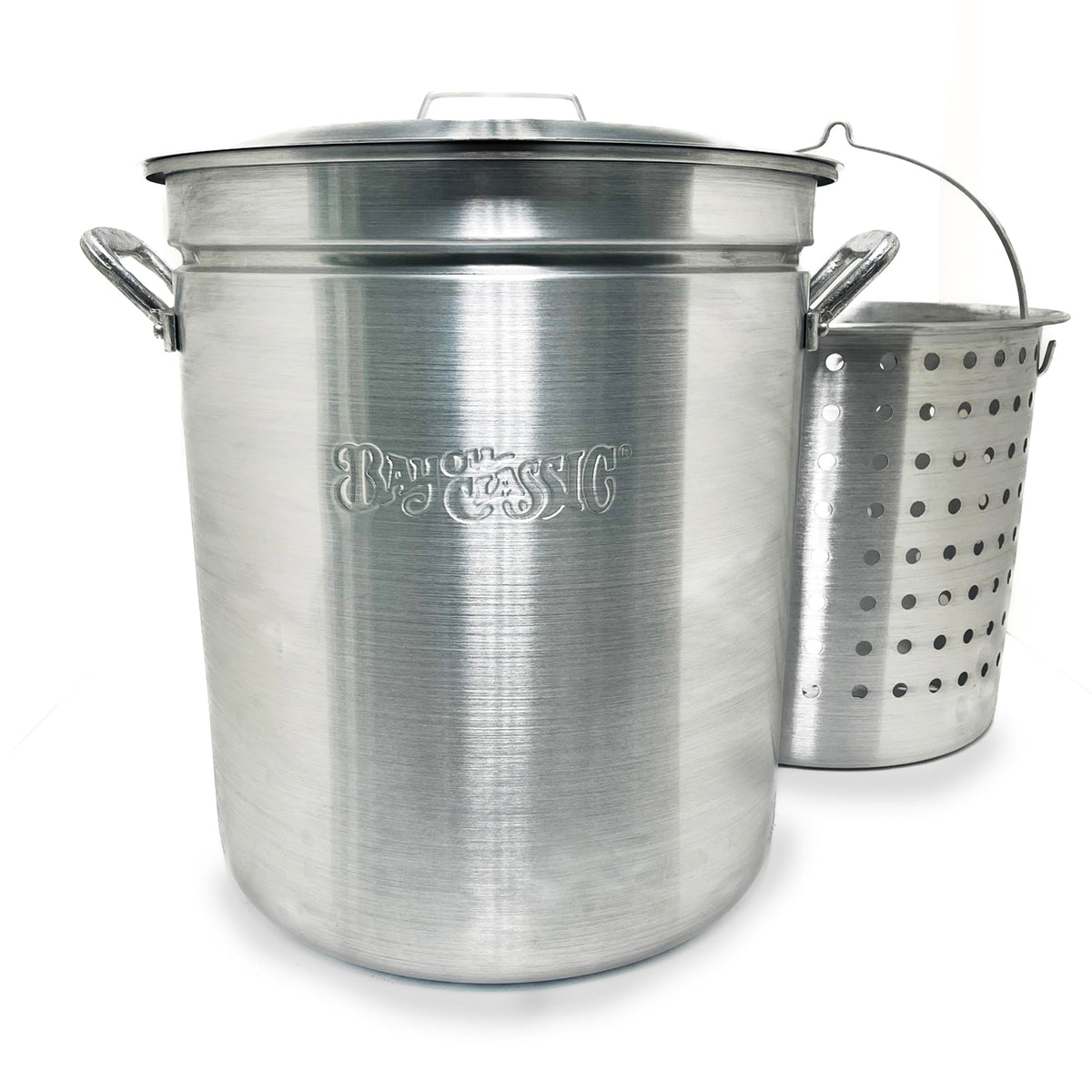 60 Qt Aluminum Stockpot with Basket A423