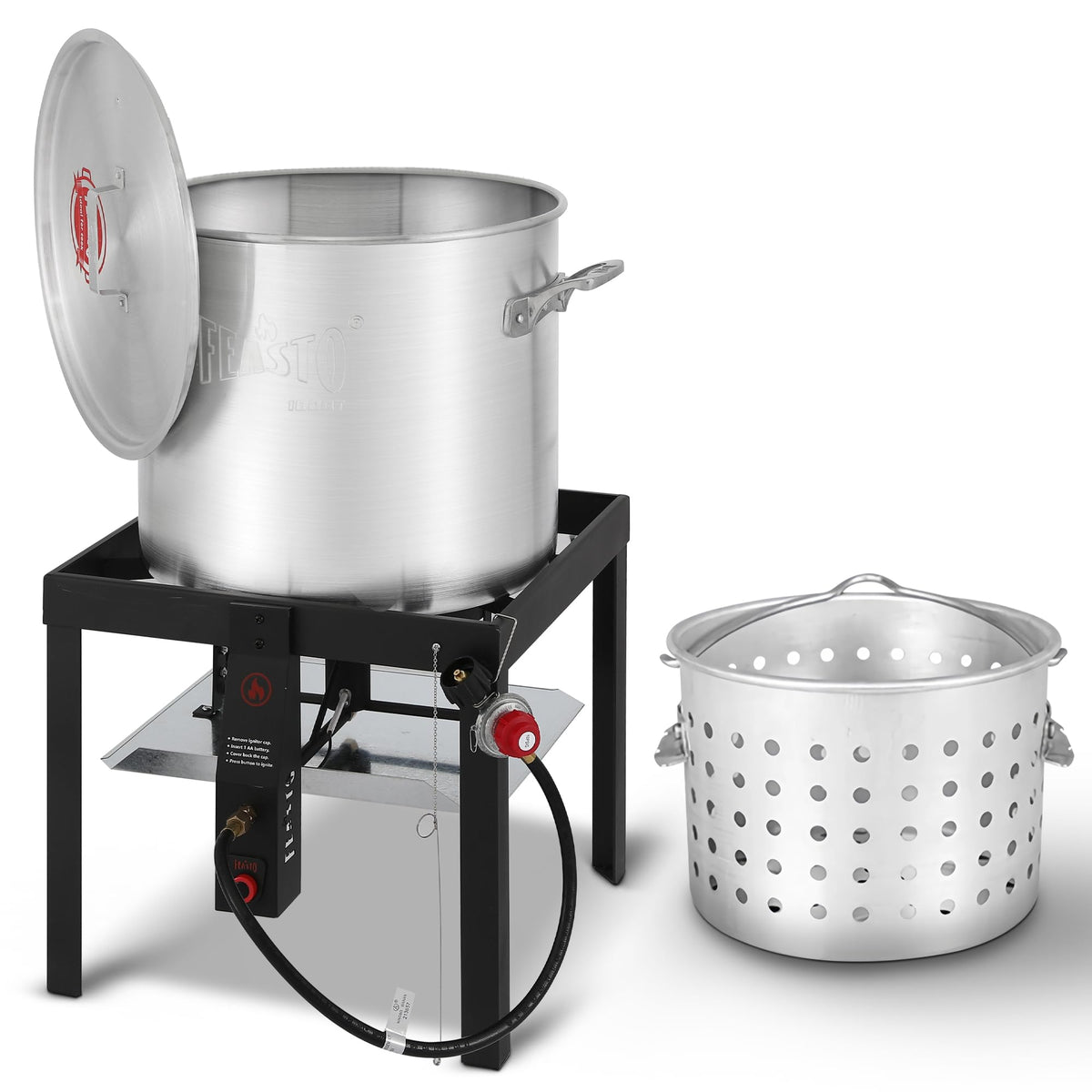 60QT Seafood Boil Pot with Basket and Burner O474