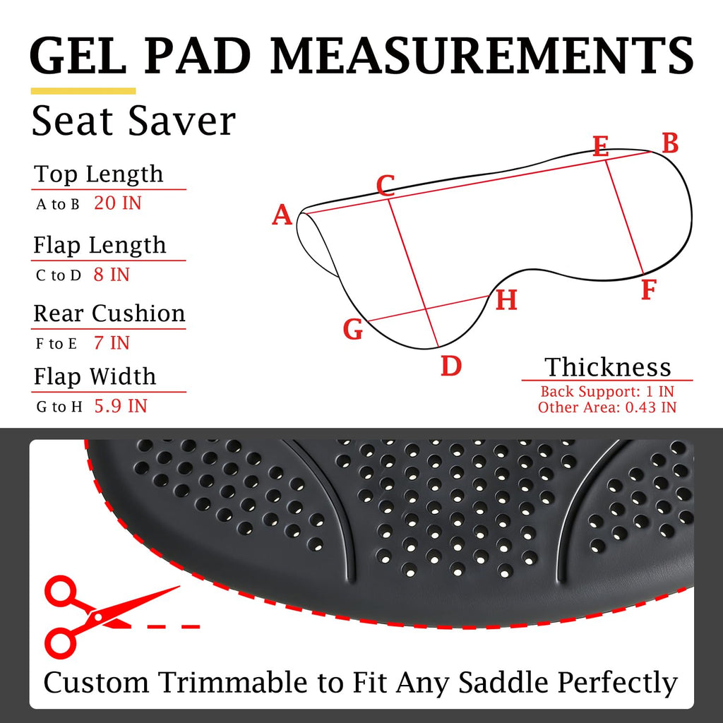 Silicone Gel Non Slip Shock Absorbing Horse Saddle Pad J695