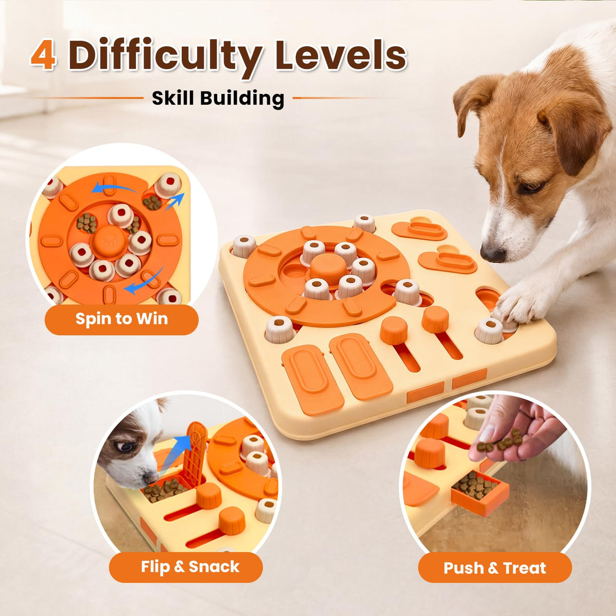 4-Level Interactive Dog Puzzle Toy with Suction Cups R62957