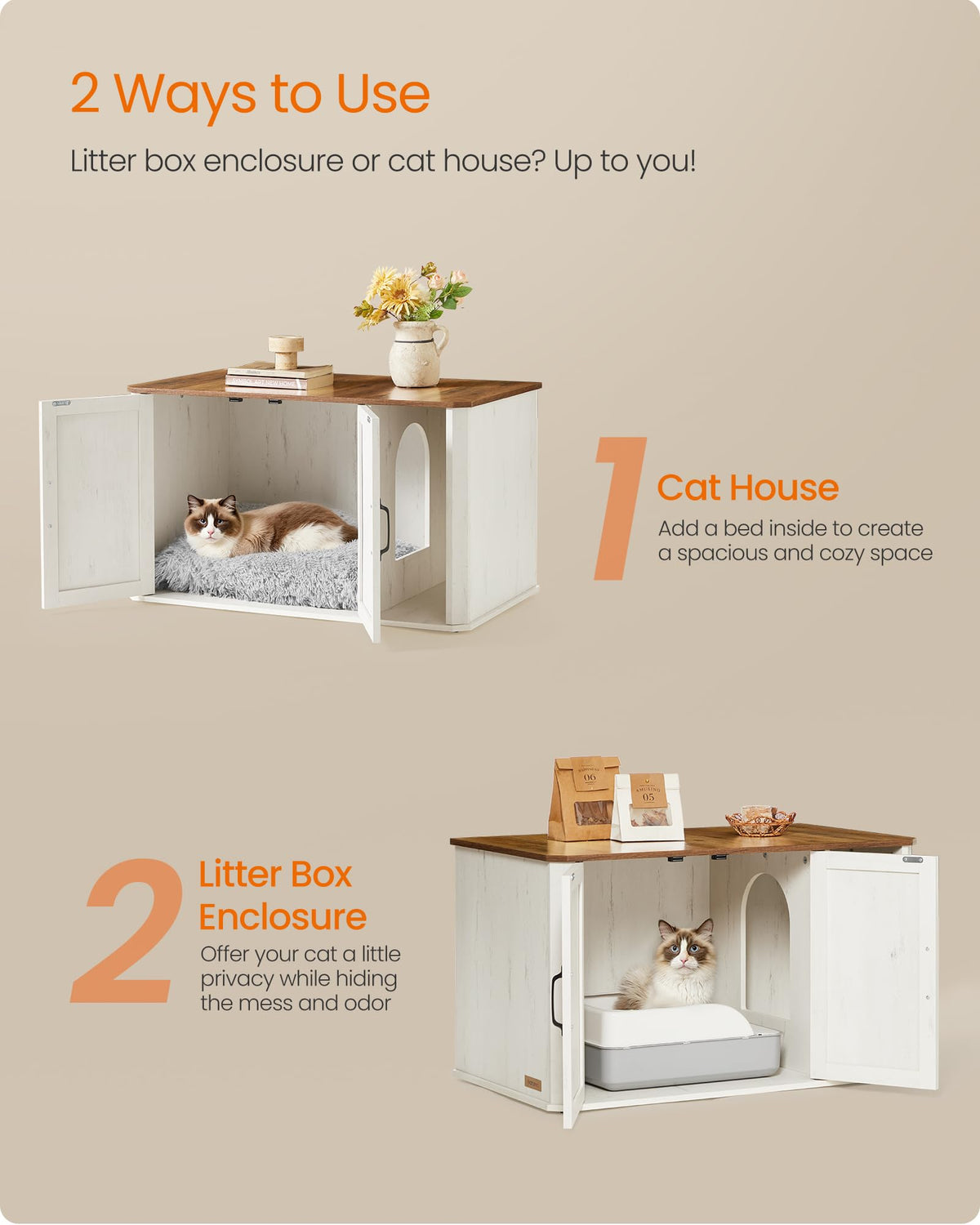 Modern Cat Litter Box Enclosure J13937