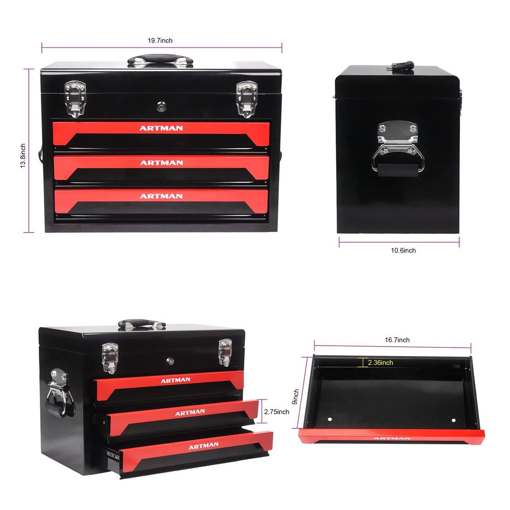 3-Drawer Steel Tool Chest with 439-Piece Mechanics Tool Set Z94600