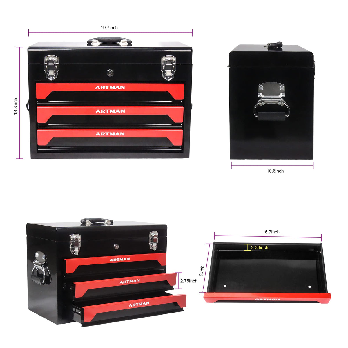 3-Drawer Steel Tool Chest with 439-Piece Mechanics Tool Set Z94600