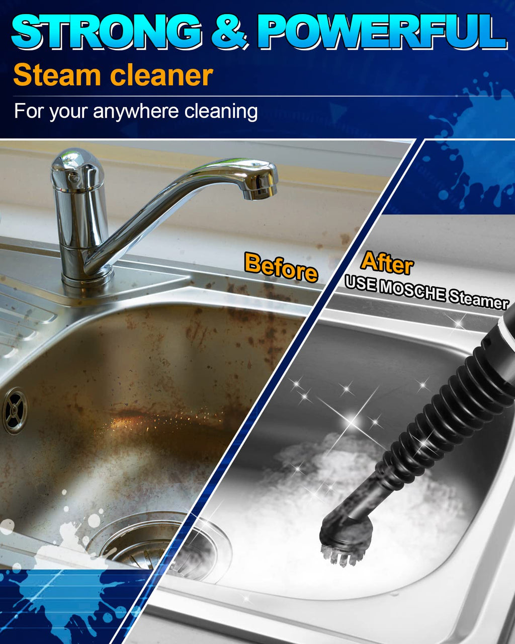 Handheld Portable Steam Cleaner with 11-Piece Accessory Set P250121