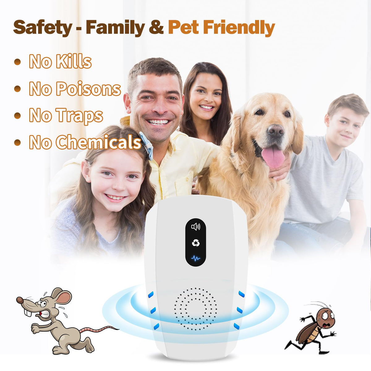 Ultrasonic Indoor Pest Repeller 6 Pack V25226