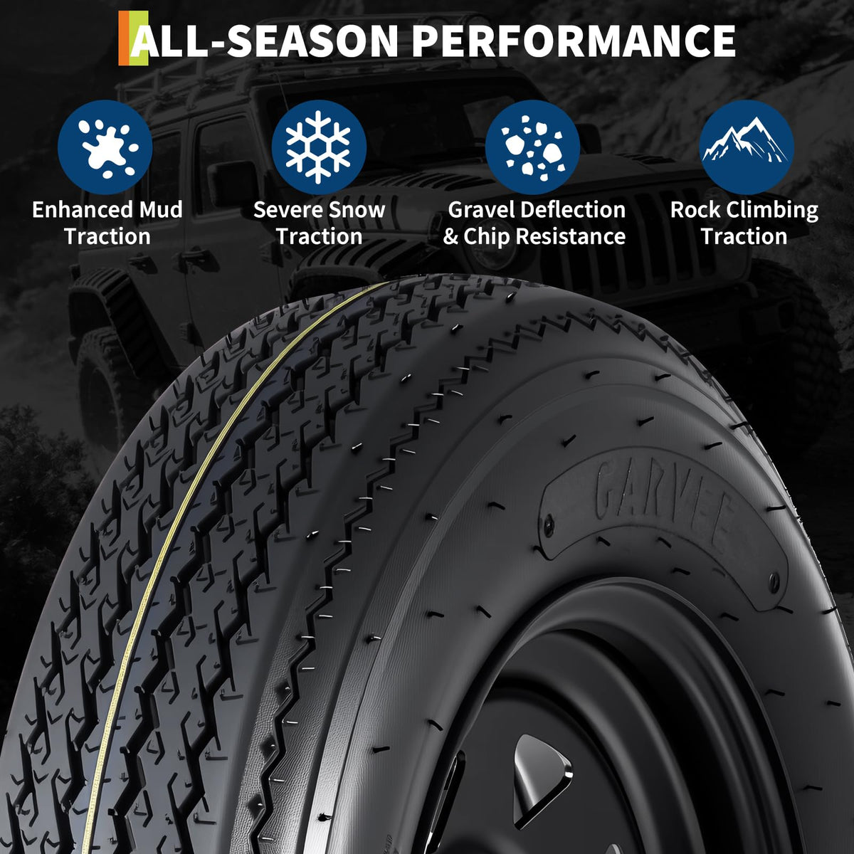 2-Pack Trailer Tire On Rim 5.30-12 4 Lug 12 in Wheels Load Range C Black L984485