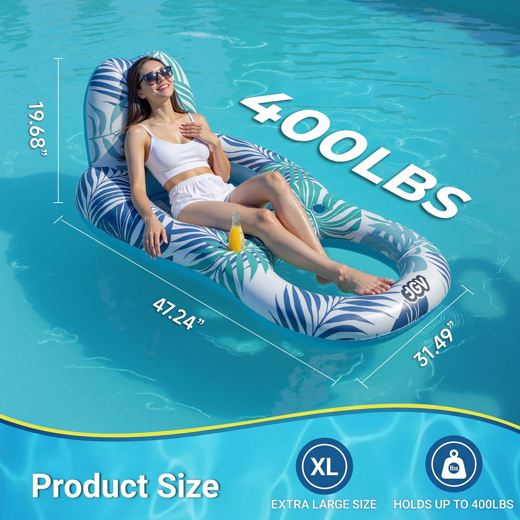 Inflatable Pool Float Chair with Drink Holder Q3097