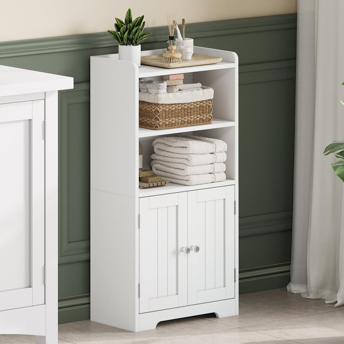 Small Bathroom Storage Cabinet with 2 Door and Shelves X69249
