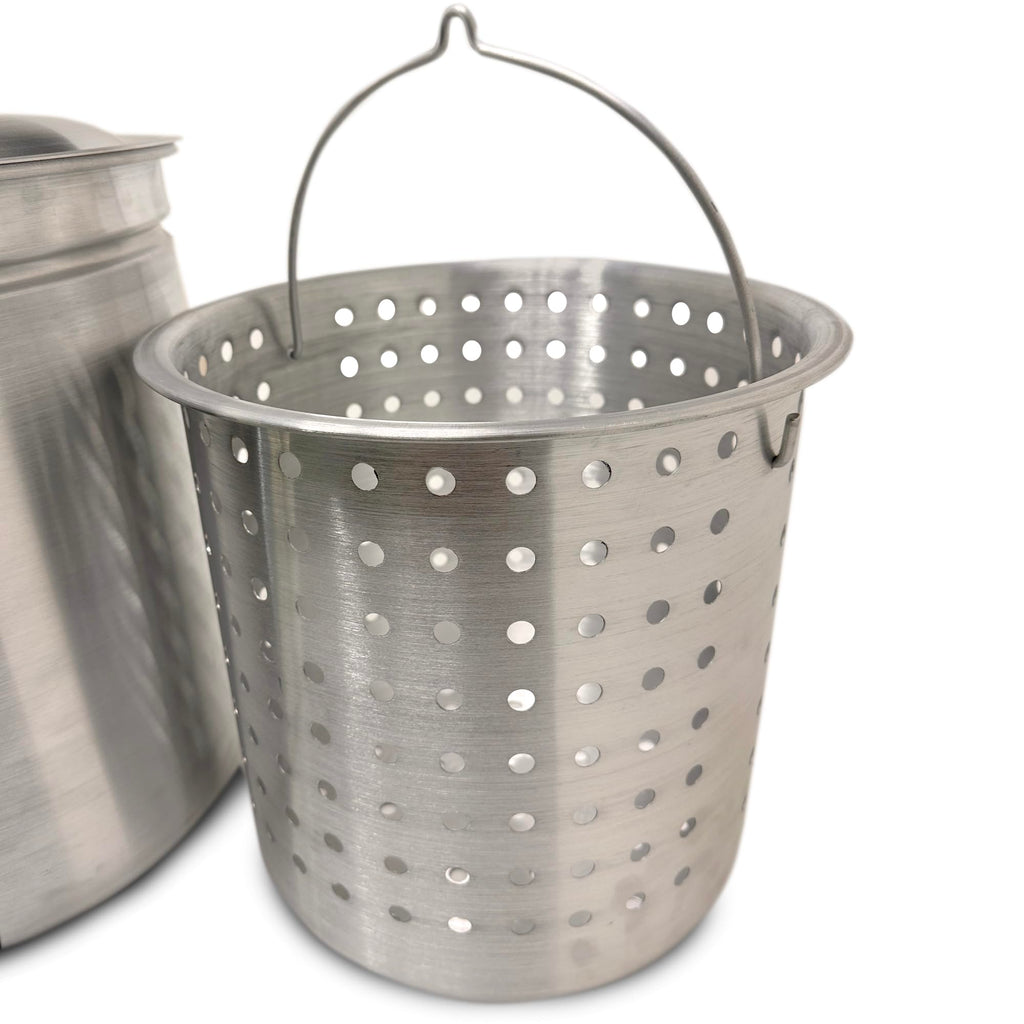 60 Qt Aluminum Stockpot with Basket A423