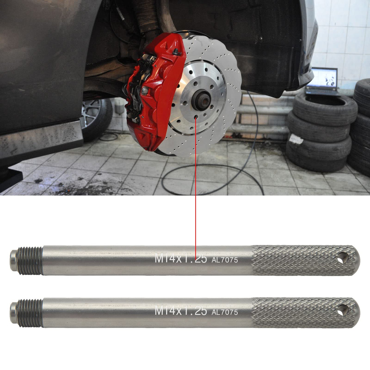 2Pcs Aluminum Alloy Wheel Alignment Pin Set M14*1.25 E43716