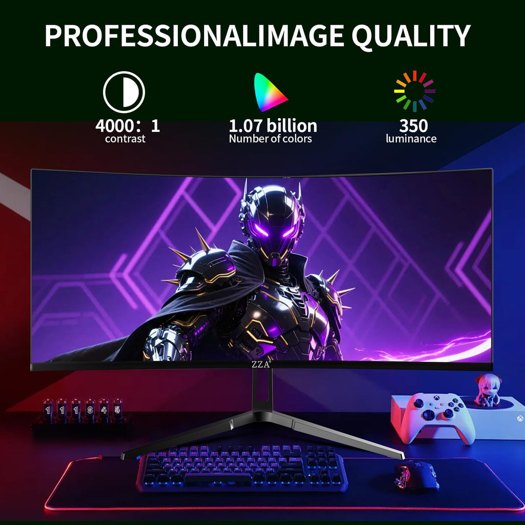 34 Inch Curved Ultrawide Monitor WQHD 165Hz 1ms HDR10 FreeSync G-Sync VESA Mount Compatible N144