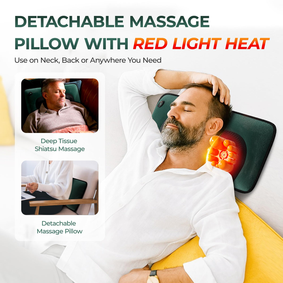 Full Body Massage Mat with Heat, 10 Motors, Detachable Massager Pad Z424