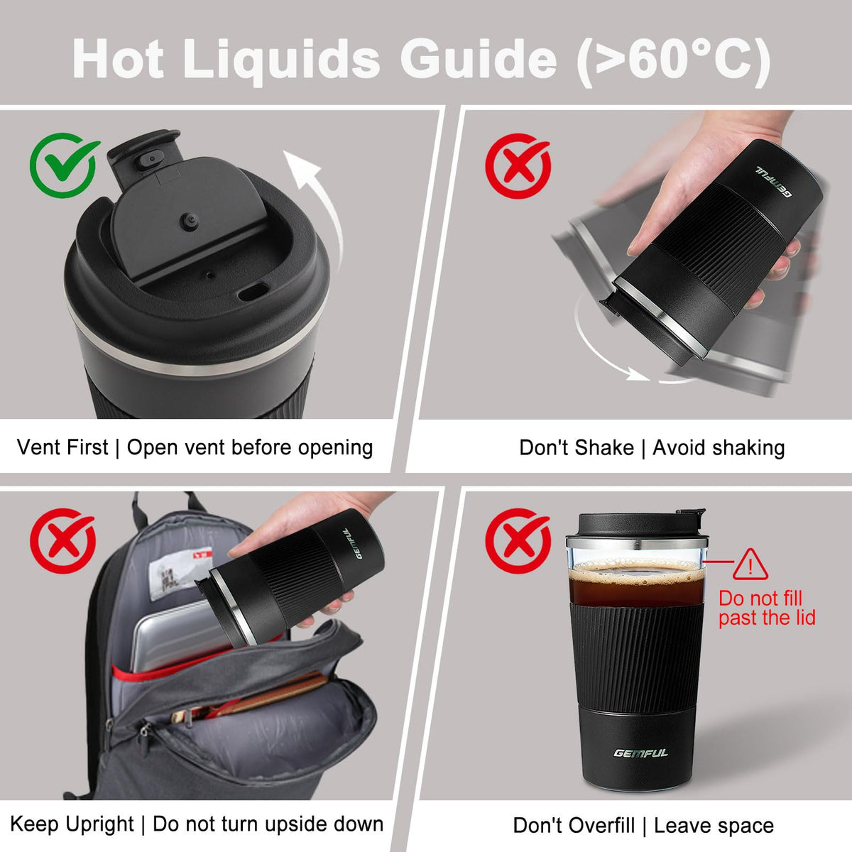 2 Pack 17oz Insulated Travel Coffee Mug with Lid K283974