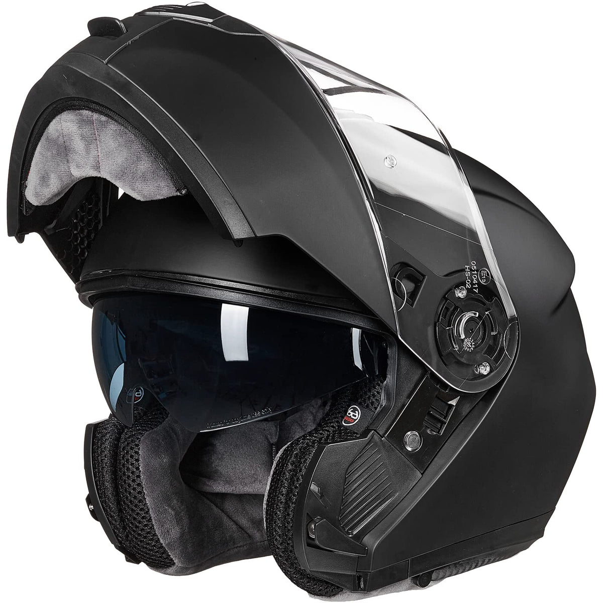 Matte Black Large Modular Full Face Motorcycle Helmet U633