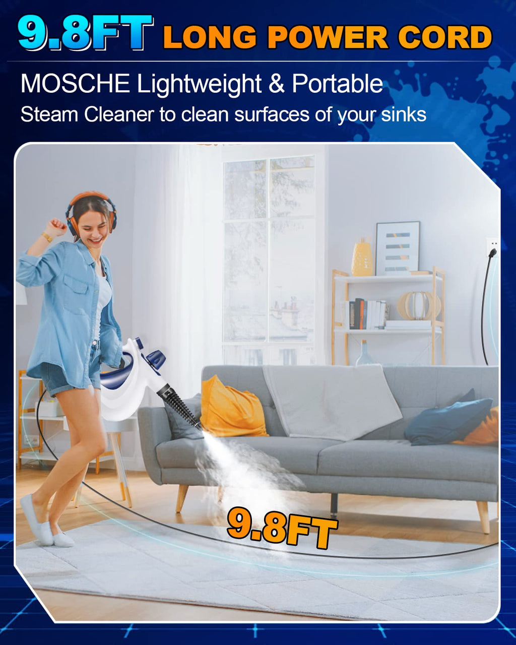 Handheld Portable Steam Cleaner with 11-Piece Accessory Set P250121