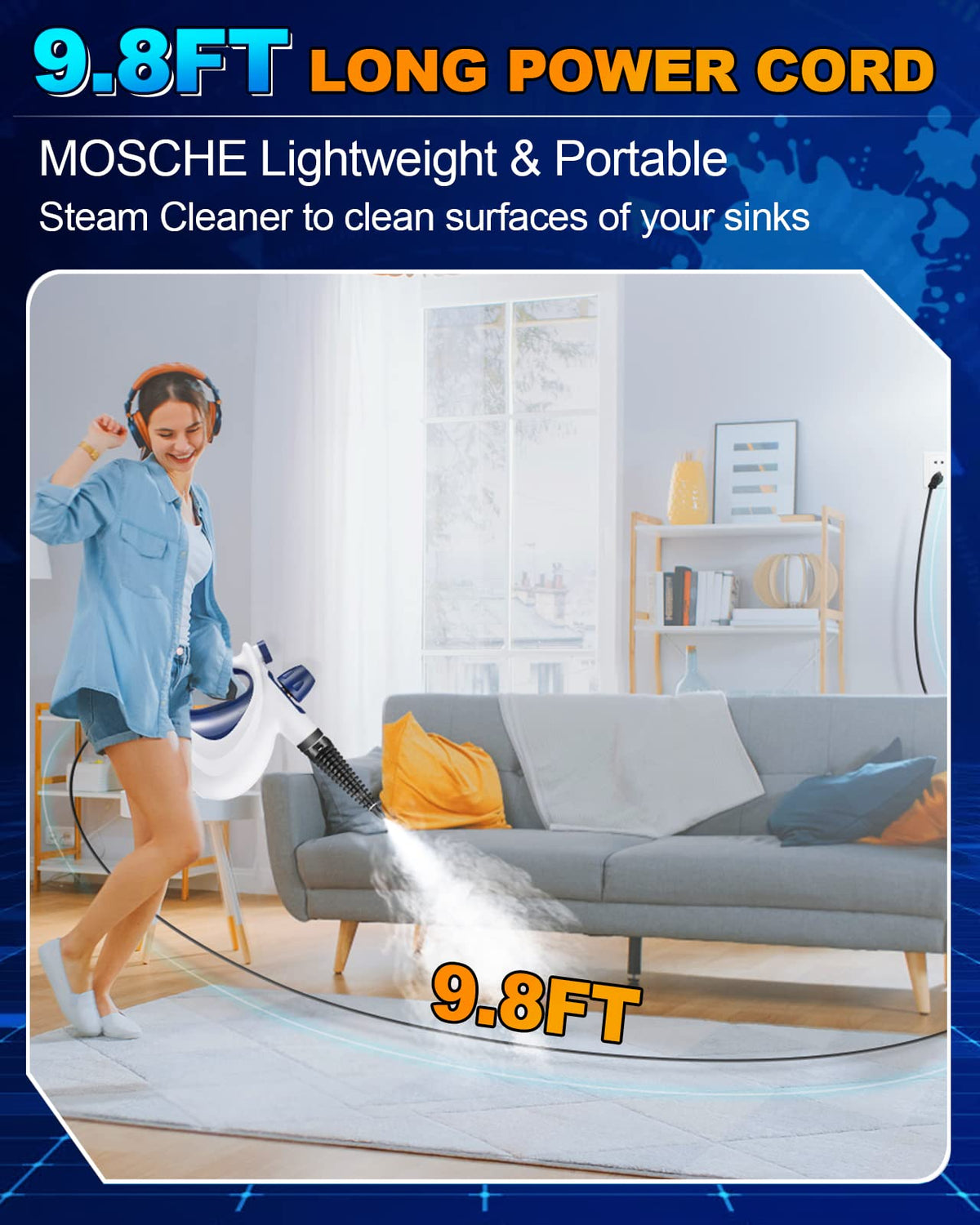 Handheld Portable Steam Cleaner with 11-Piece Accessory Set P250121