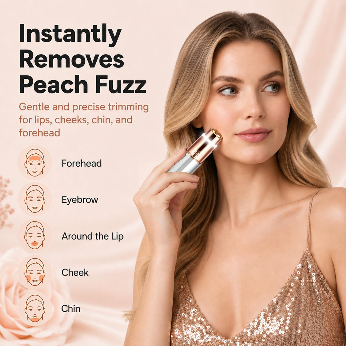 2-in-1 Electric Facial Hair Remover with LED Light N622089