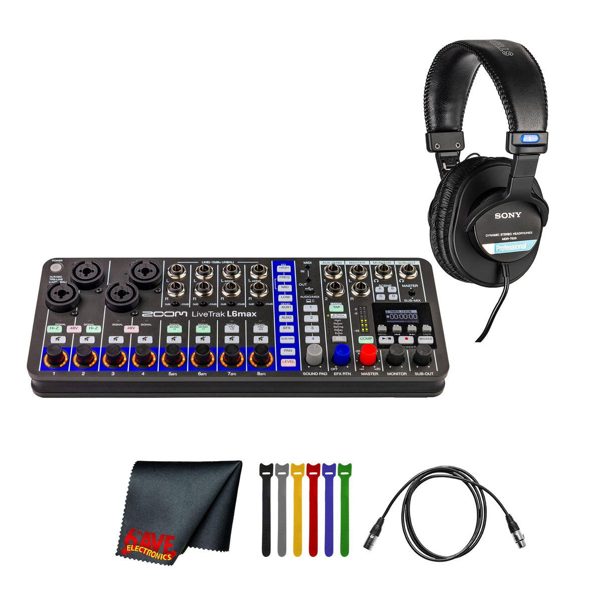 12-Channel Mixer & Headphones Bundle A55198