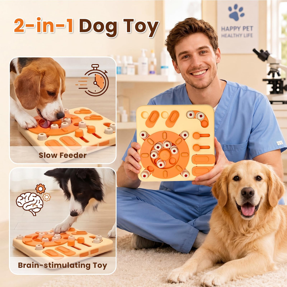 4-Level Interactive Dog Puzzle Toy with Suction Cups R62957