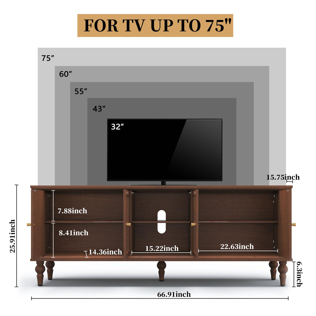67" Mid Century Modern TV Stand Q613135