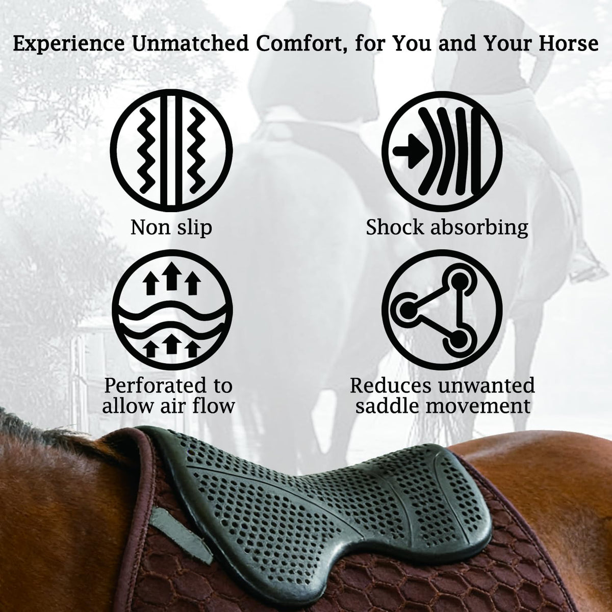 Silicone Gel Non Slip Shock Absorbing Horse Saddle Pad J695