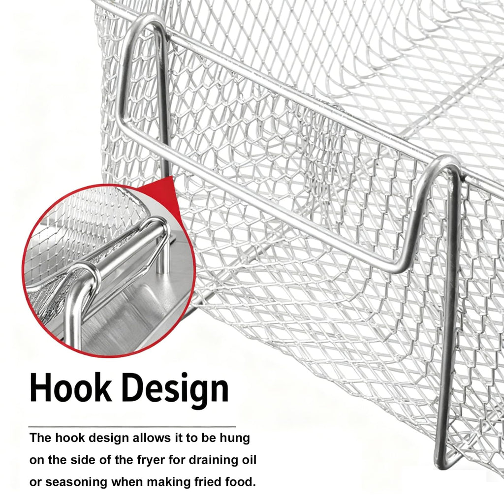 Stainless Steel Fry Basket with Detachable Handle J77513