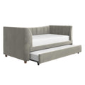 Gray Velvet Twin Upholstered Daybed with Trundle W4473
