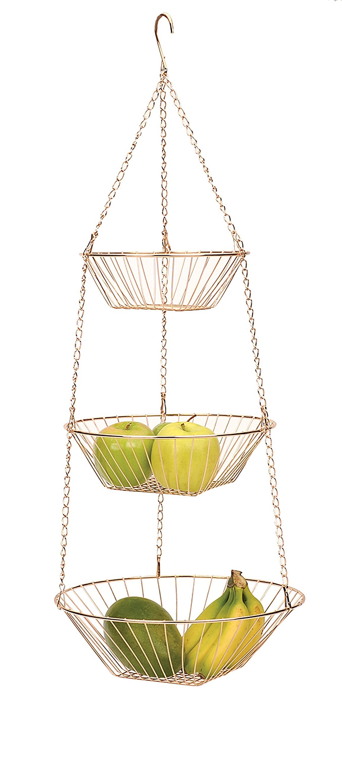 3-Tier Copper Wire Hanging Baskets Z579