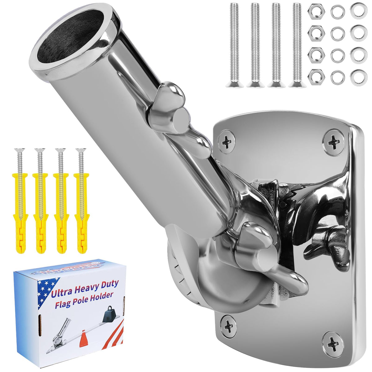 316 Stainless Steel Adjustable Flag Pole Holder H82507