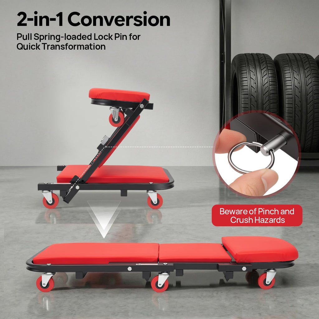 2 in 1 Heavy Duty Rolling Creeper Seat W871605