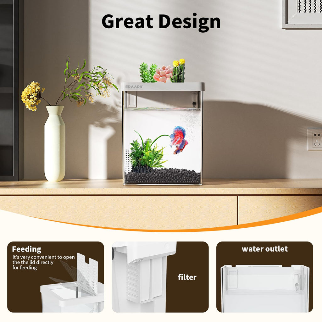 1.5 Gallon Aquarium Kit with Filter and LED Light G827