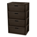 Brown 4-Drawer Storage Tower with Bins T5576