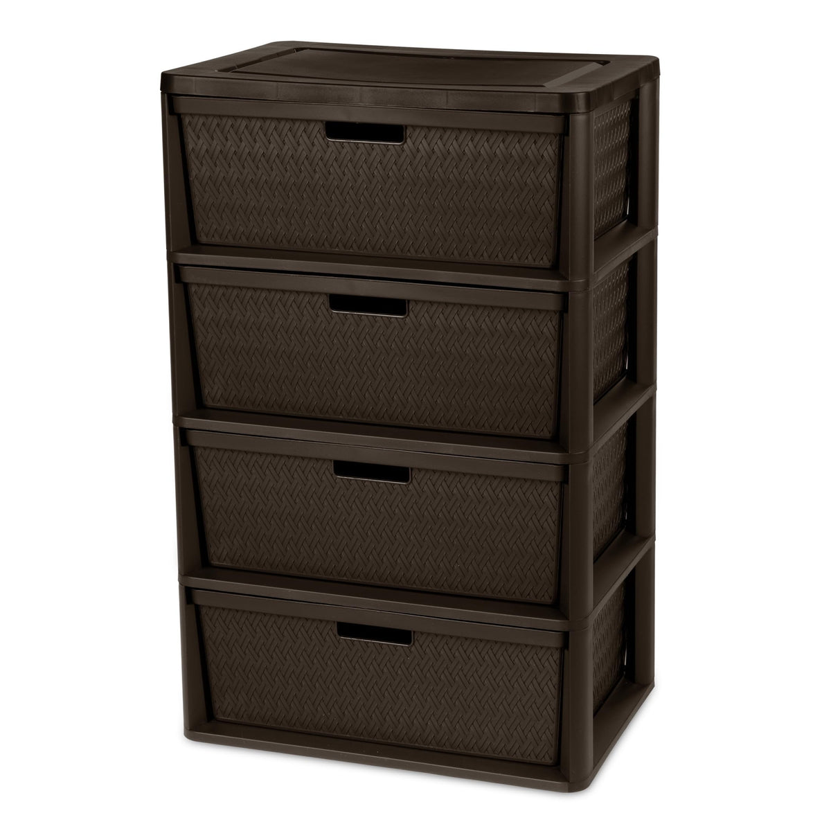 Brown 4-Drawer Storage Tower with Bins T5576