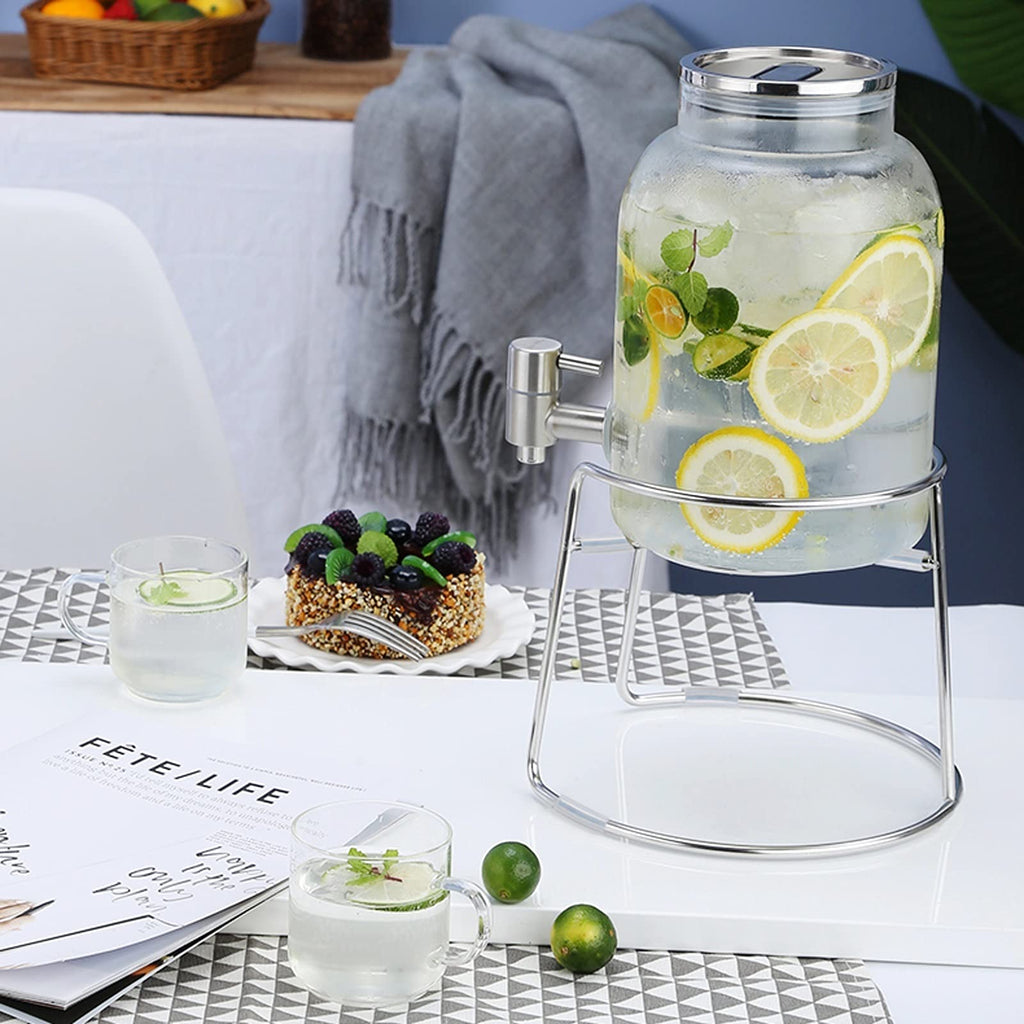 Large-capacity Glass Pitcher with Lid and Faucet D402