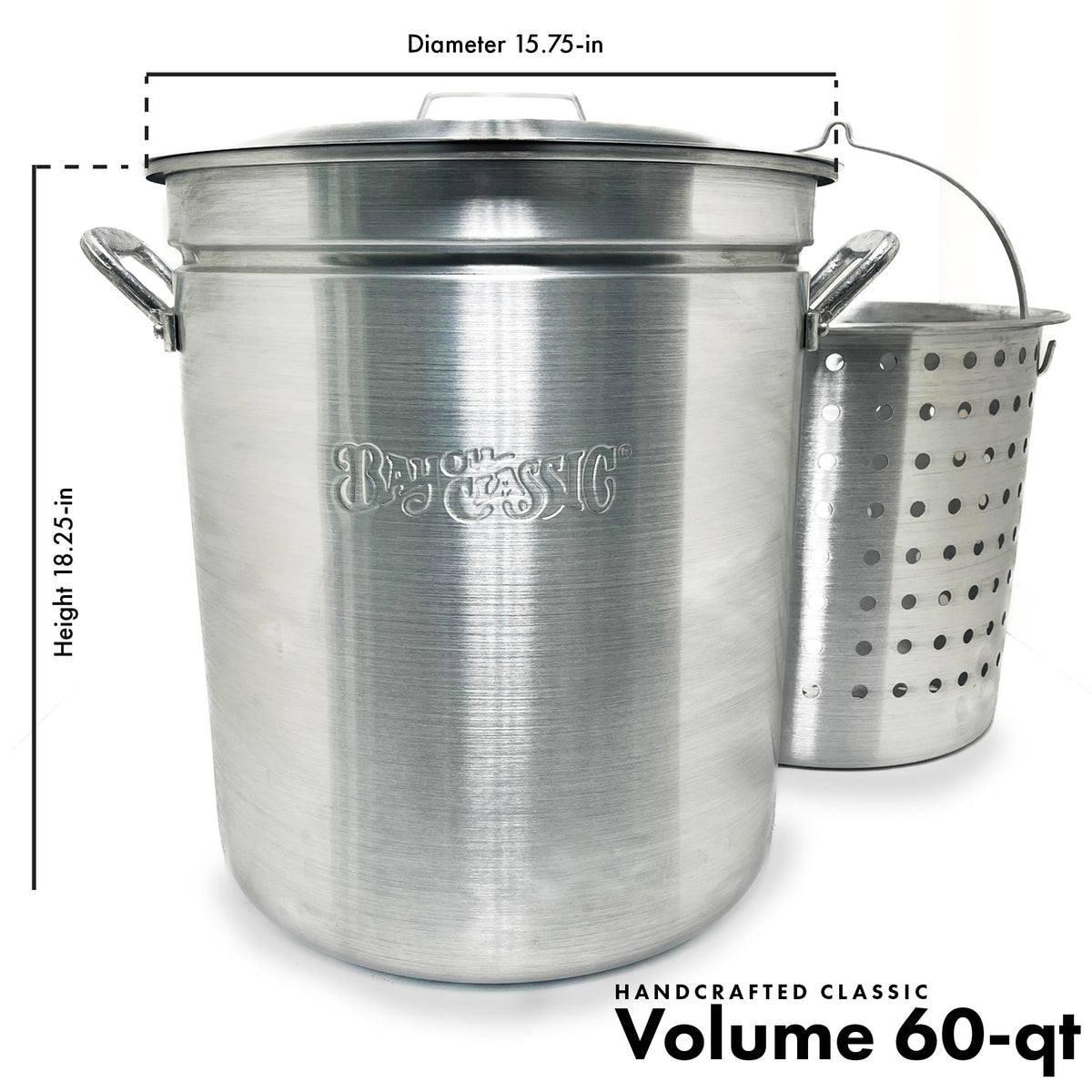 60 Qt Aluminum Stockpot with Basket A423