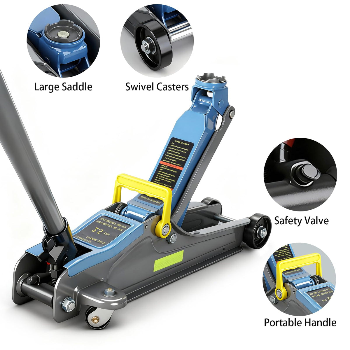 2.5T Low Profile Hydraulic Floor Jack with Carrying Handle T4915