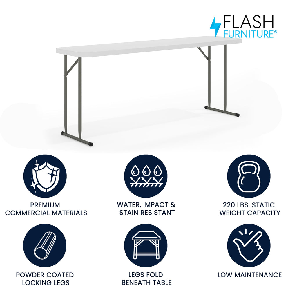 6 ft Plastic Folding Training Table F410