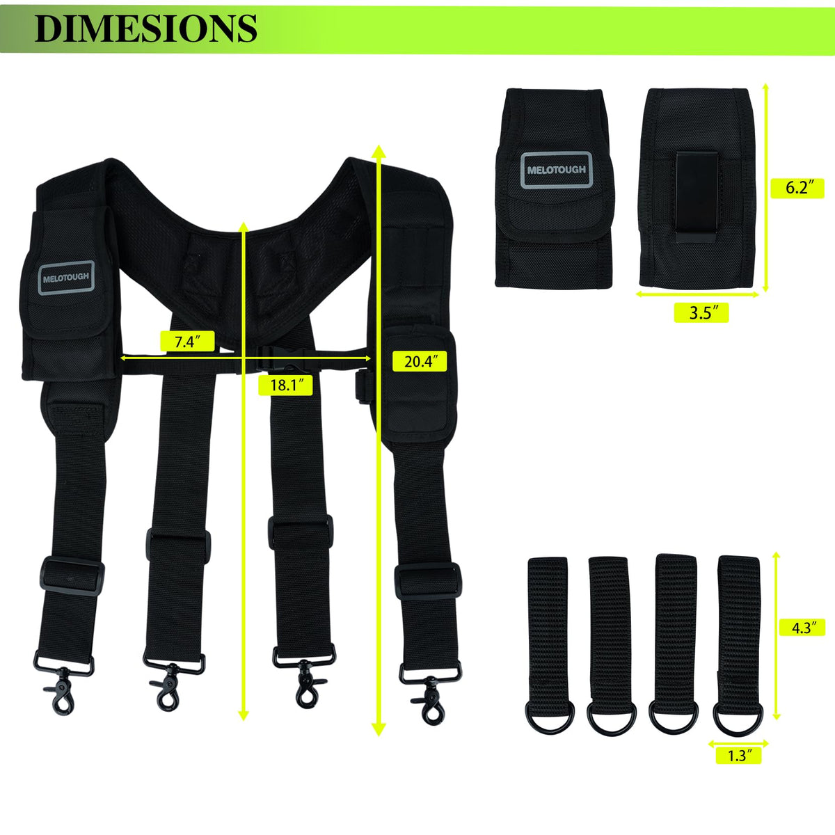 Magnetic Tool Belt Suspenders with Magnetic Wristband D2434