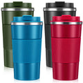 4 Pack 17oz Stainless Steel Insulated Coffee Mug with Lid C38375