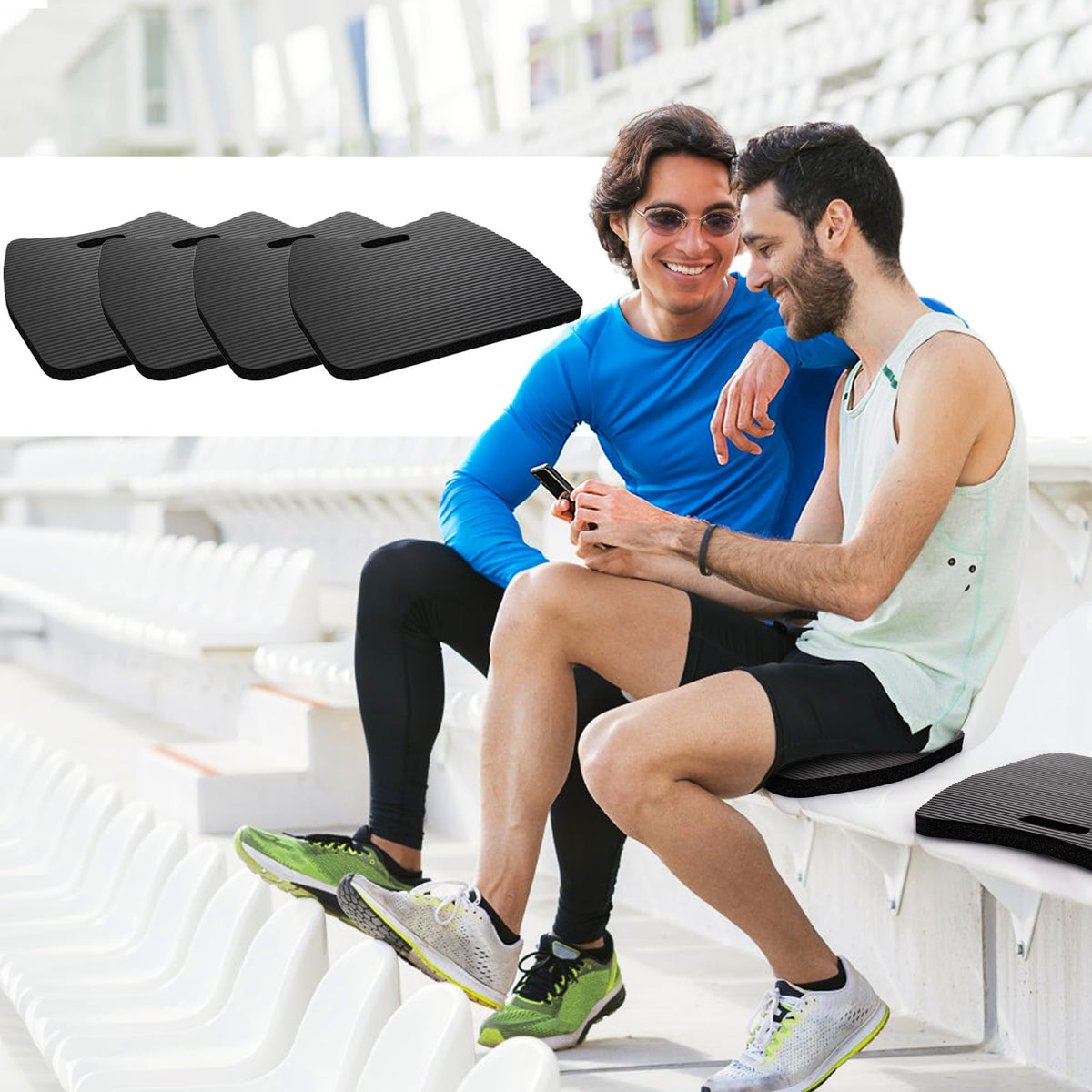 4 Pack Waterproof Portable Foam Stadium Seat Cushion with Handle V382