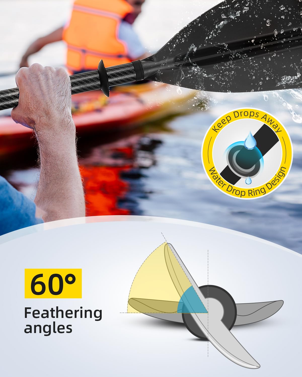 Adjustable Carbon Fiber Kayak Paddle Z458