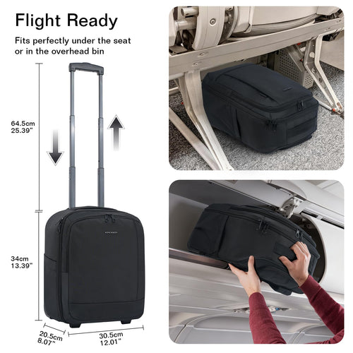 16-inch Underseat Carry On Suitcase Black D475