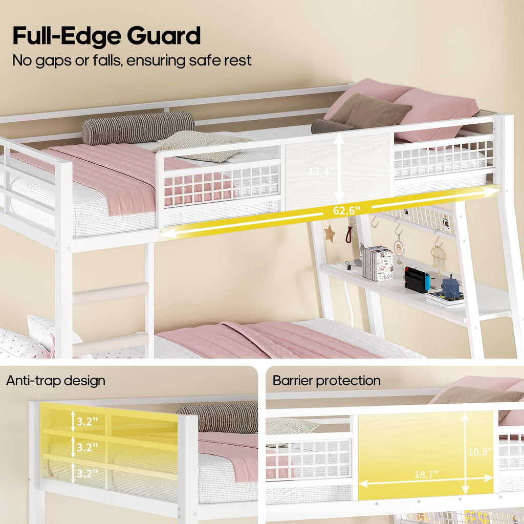 Twin Over Twin Bunk Beds with Desk O2774