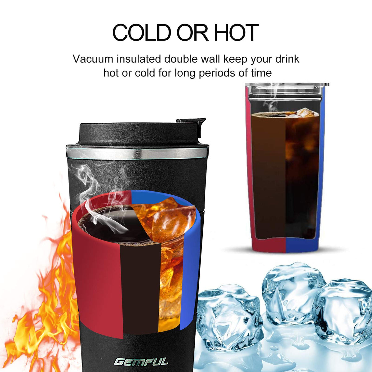 2 Pack 17oz Insulated Travel Coffee Mug with Lid K283974