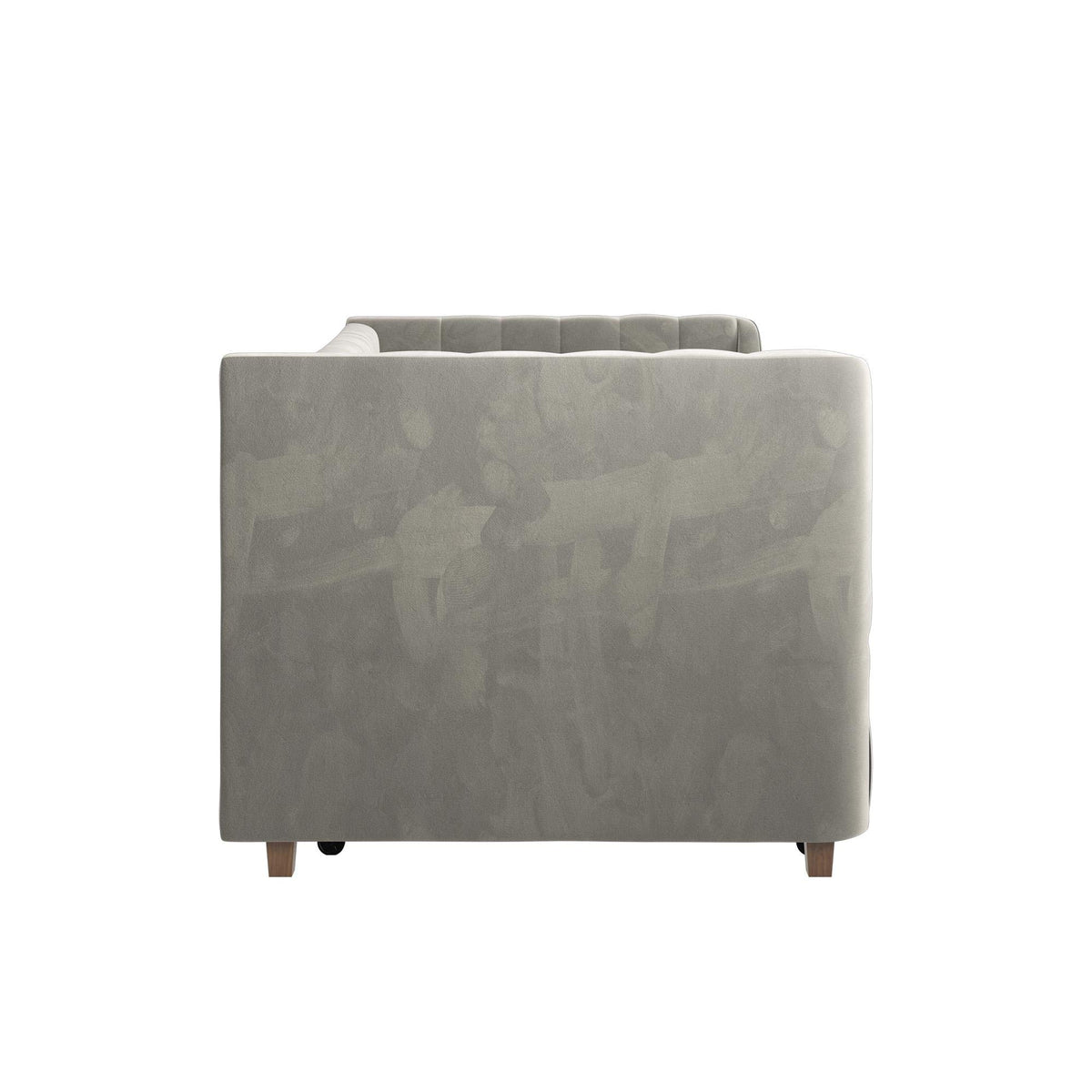 Gray Velvet Twin Upholstered Daybed with Trundle W4473