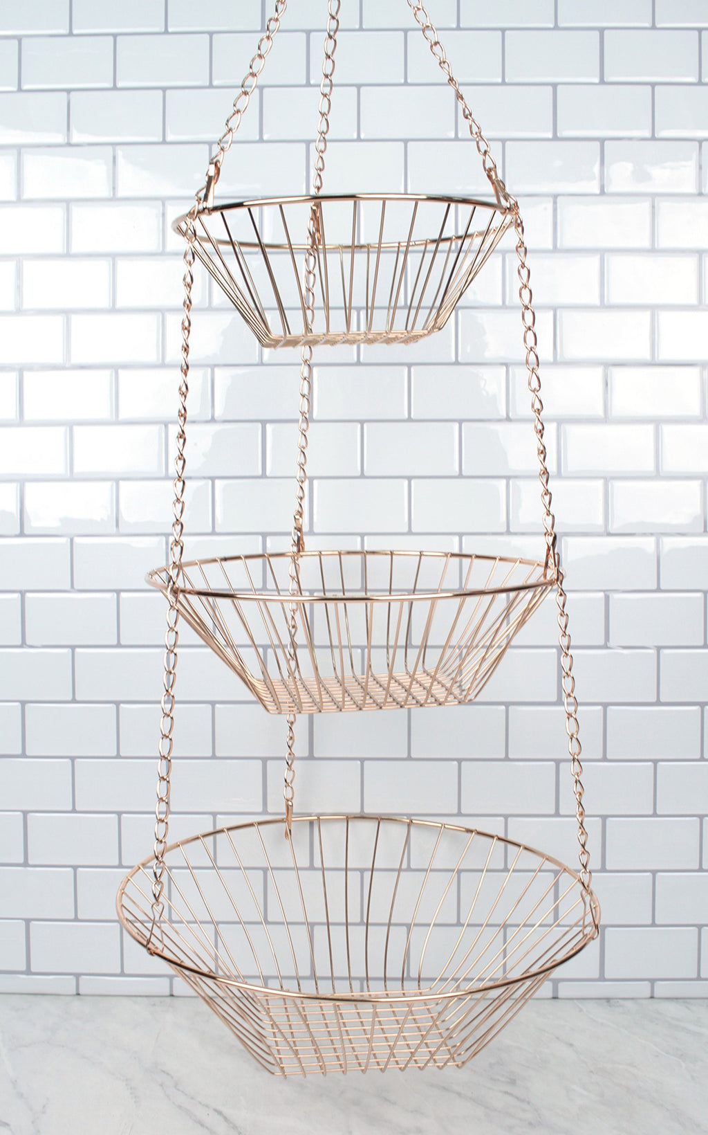 3-Tier Copper Wire Hanging Baskets Z579