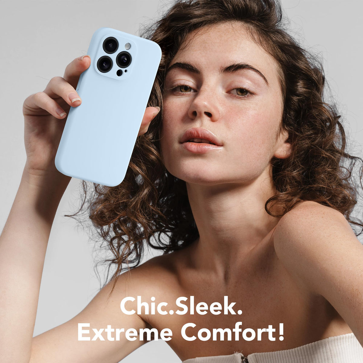 Light Blue Silicone iPhone 13 Pro Max Case K435046