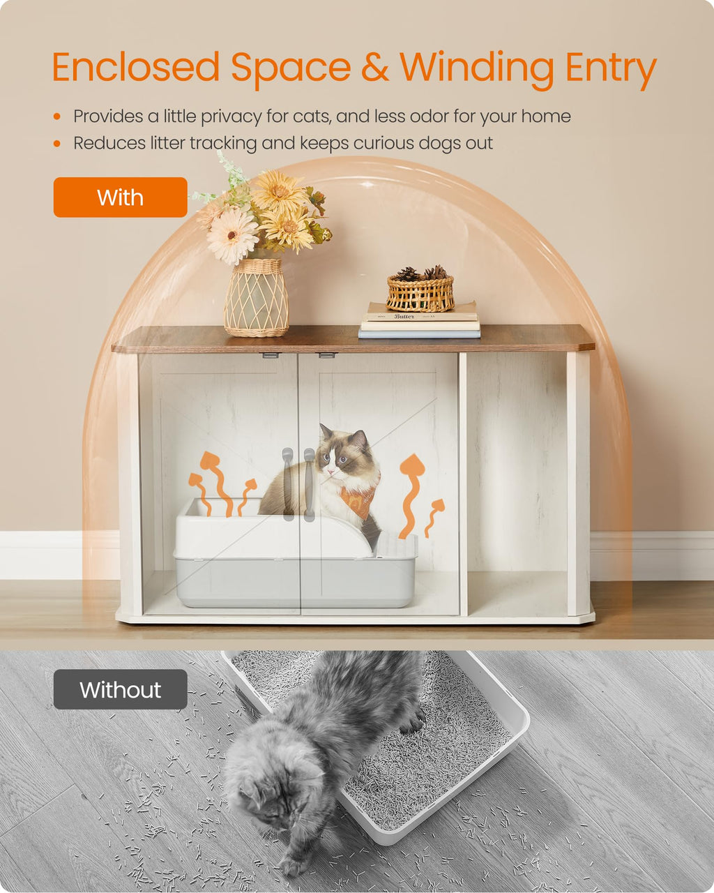 Modern Cat Litter Box Enclosure J13937