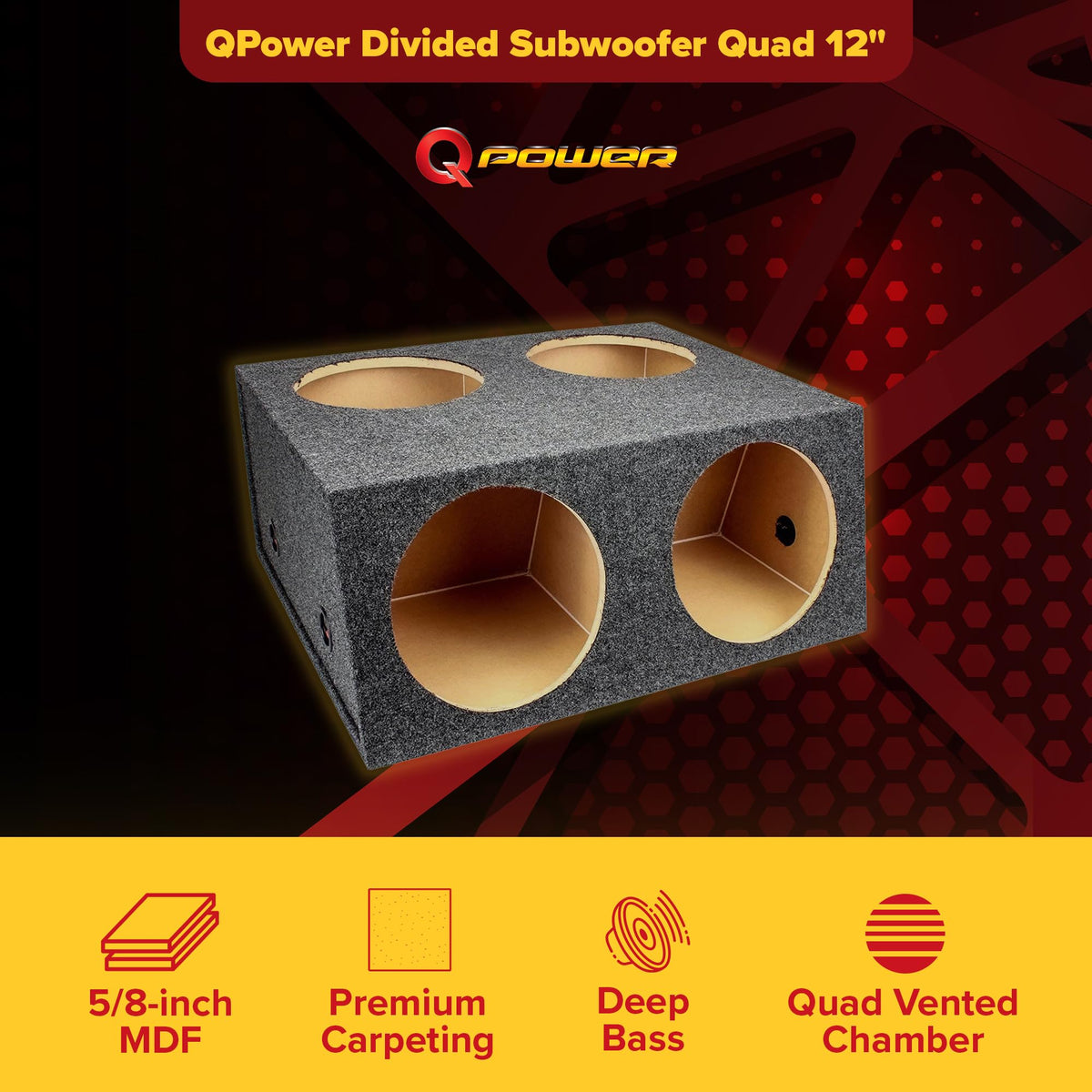 12 Inch 4 Hole Sealed Divided Speaker Box Subwoofer Enclosure F793